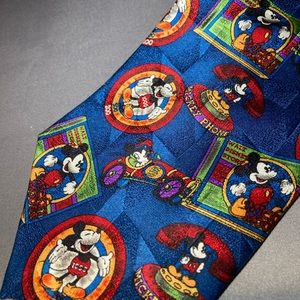 Men's Mickey Mouse & Co. Blue Mickey Darts & Derby 100% Silk Tie by VanHeusen